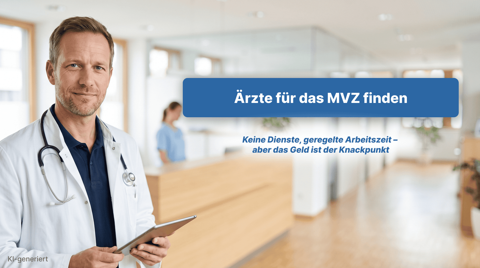 Arzt mit Tablet im MVZ: Ärzte finden mit geregelter Arbeitszeit ohne Dienste
