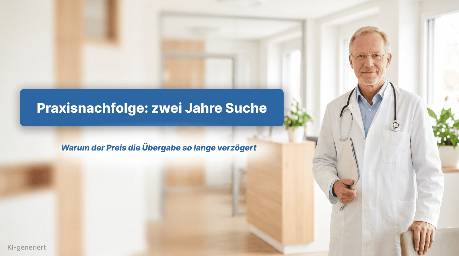 Älterer Arzt in seiner Praxis: Praxisnachfolge und Kaufpreis bei der Übergabe